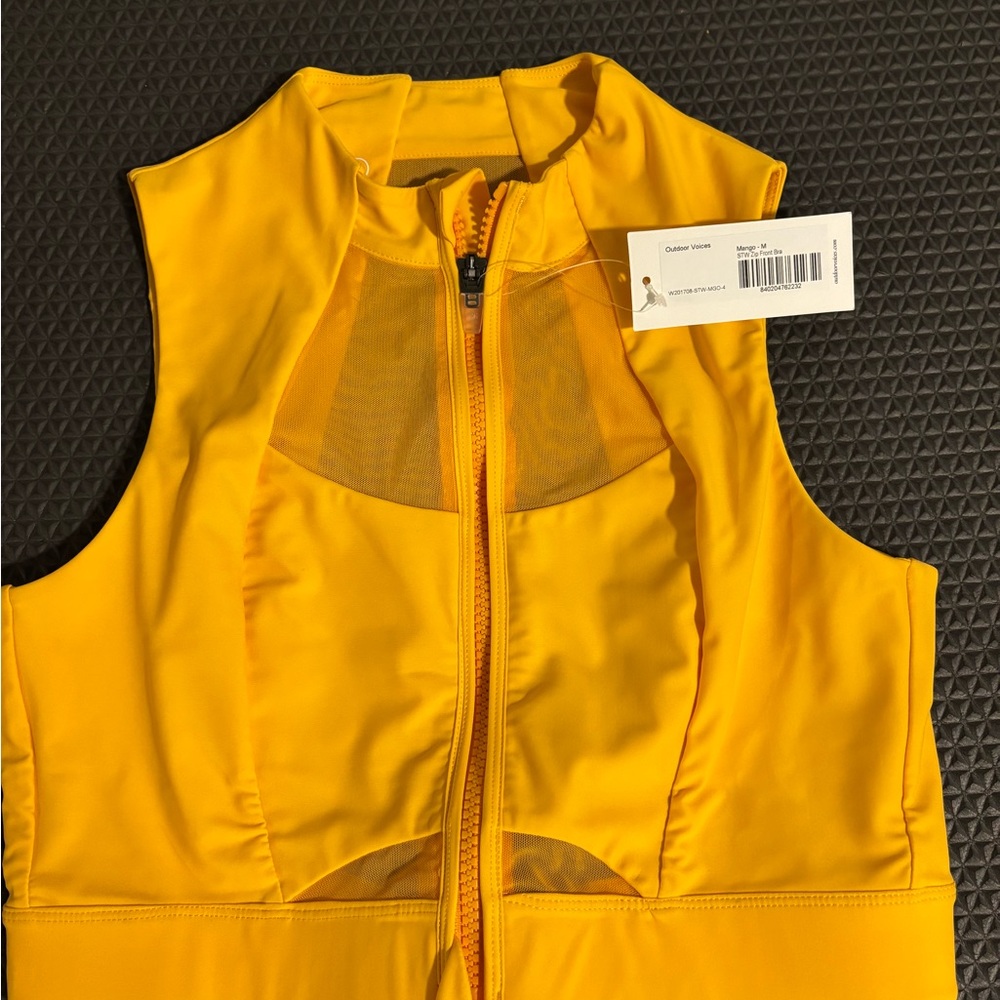 Outdoor Voices Mango Zip Front Sports Bra